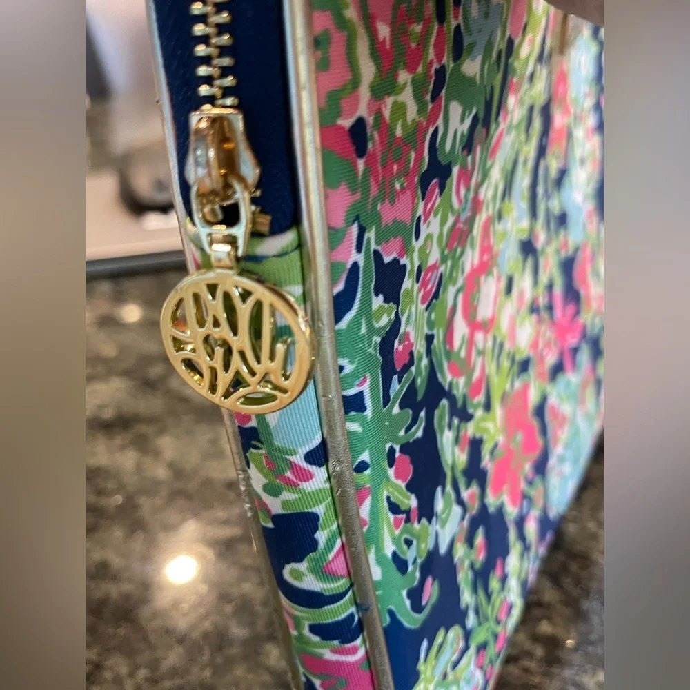 Lilly Pulitzer Blue and Pink Floral Laptop Sleeve